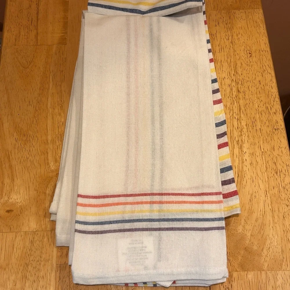 Love Is Love Rainbow Striped Set Of 4 Kitchen Towels Made By Mulberry NWTS